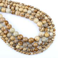 Bild Jaspis Perlen, rund, verschiedene Größen vorhanden, braun, Bohrung:ca. 1mm, verkauft per ca. 14.9 ZollInch Strang