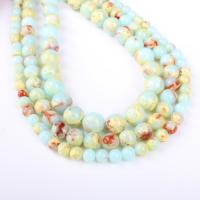 Koreite Beads Round cyan Approx 1mm Sold Per Approx 14.9 Inch Strand