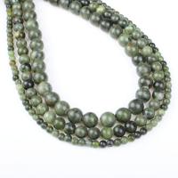 Südliche Jade Perle, rund, verschiedene Größen vorhanden, grün, Bohrung:ca. 1mm, verkauft per ca. 14.9 ZollInch Strang