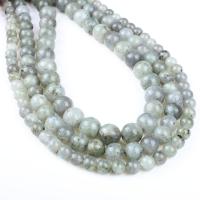 Labradorit Perlen, rund, verschiedene Größen vorhanden, grau, Bohrung:ca. 1mm, verkauft per ca. 14.9 ZollInch Strang