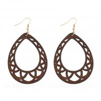 Wood Earring with Zinc Alloy Teardrop fashion jewelry & for woman & hollow Sold By Lot