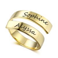 Stainless Steel Finger Ring, plated, fashion jewelry & Unisex, golden, 5mm, Sold By PC