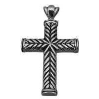 Nerezová ocel Cross Přívěsky, Nerez, Kříž Cross, módní šperky & černat, 28x50x6.5mm, Otvor:Cca 4x7mm, Prodáno By PC