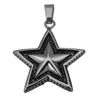 Stainless Steel Pendants, Star, fashion jewelry & blacken, 40.5x45.5x6mm, Hole:Approx 5.5x8mm, Sold By PC