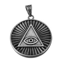 Stainless Steel Pendants, Flat Round, fashion jewelry & blacken, 40.5x46x4.5mm, Hole:Approx 7.5x10mm, Sold By PC