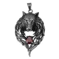 Stainless Steel Animal Pendants, fashion jewelry & with rhinestone & blacken, 45.5x73.5x20mm, Hole:Approx 8x8.5mm, Sold By PC