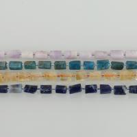Mišrios Gemstone beads, Brangakmenis, Skiltis, įvairios medžiagos pasirinkimas & briaunotas, 6x8mm, Skylė:Apytiksliai 1mm, Apytiksliai 39kompiuteriai/Strand, Parduota už Apytiksliai 16 Inch Strand