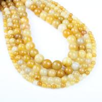 Jade Yellow Beads Round yellow Approx 1mm Sold Per Approx 14.9 Inch Strand