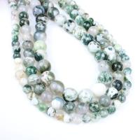 Natürliche Moos Achat Perlen, rund, verschiedene Größen vorhanden, grün, Bohrung:ca. 1mm, verkauft per ca. 14.9 ZollInch Strang