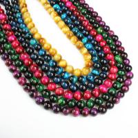 Tigerauge Perlen, rund, verschiedene Größen vorhanden, keine, Bohrung:ca. 1mm, verkauft per ca. 14.9 ZollInch Strang