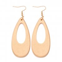 Wood Earring with Zinc Alloy Teardrop for woman & hollow Sold By Lot