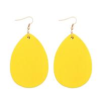 Wood Earring with Zinc Alloy Teardrop fashion jewelry & for woman Sold By Lot