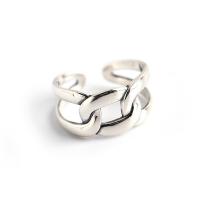 Sterling Silver Jewelry Finger Ring, 925 sterline d'argento, lucido, Regolabile & unisex & cavo, argento, 7.5mm, Venduto da PC
