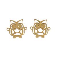 Stainless Steel Connector, Owl, plated, 1/1 loop, more colors for choice, 18x17x1mm, 10PCs/Bag, Sold By Bag