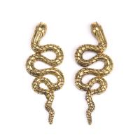 Zinc Alloy Stud Earring Snake plated for woman & blacken nickel lead & cadmium free 23*66mm Sold By Bag