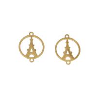 Stainless Steel Connector, Eiffel Tower, plated, 1/1 loop, more colors for choice, 18x15x1mm, 10PCs/Bag, Sold By Bag