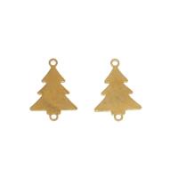 Edelstahl Schmuckverbinder, Weihnachtsbaum, plattiert, 1/1-Schleife, keine, 18x13x1mm, 10PCs/Tasche, verkauft von Tasche