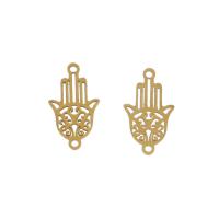 Stainless Steel Connector, Hamsa, plated, 1/1 loop, more colors for choice, 19x10x1mm, 10PCs/Bag, Sold By Bag