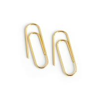 925 Sterling Silver Drop Earring, Paper Clip, plated, for woman, more colors for choice, 9.20x31mm, Sold By Pair