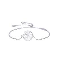 925 Sterling Silver Bangle Bracelet, platinum plated, micro pave cubic zirconia & for woman & hollow, silver color, 17.70x14.23mm, Sold Per Approx 9.8 Inch Strand
