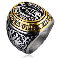 خاتم إصبع الفولاذ المقاوم للصدأ, مطلي, مجوهرات الموضة & حجم مختلفة للاختيار, ذهبي, 24x6mm, تباع بواسطة PC