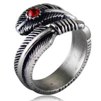 Rhinestone Stainless Steel Finger Ring plated fashion jewelry & with rhinestone Sold By PC