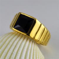 Cubic Zirconia anel de dedo de aço inoxidável, banhado, joias de moda & tamanho diferente para a escolha & com zircônia cúbica, Mais cores pare escolha, 10x4mm, vendido por PC