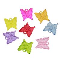 Acrylic Pendants, Butterfly, DIY & transparent, mixed colors, 23x23x5mm, Hole:Approx 3mm, Approx 508PCs/Bag, Sold By Bag