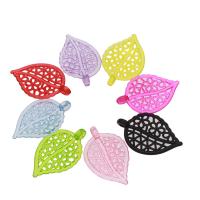 Acrylic Pendants, Leaf, DIY & transparent, mixed colors, 37x24x7mm, Hole:Approx 2.5mm, Approx 765PCs/Bag, Sold By Bag