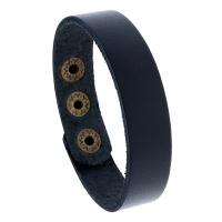 Faux Leather Bracelet, with Iron, Round, fashion jewelry & Unisex, more colors for choice, 16mm, Sold Per 9.25 Inch Strand