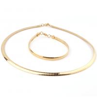 Fashion Stainless Steel Jewelry Sets bracelet & necklace plated & for woman 500mm 230mm Length Approx 19.60 Inch Sold By Lot