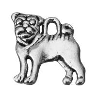 Tibetan Style Animal Pendants, Dog, fashion jewelry & blacken, silver color, nickel, lead & cadmium free, 15.5x16.5x2.5mm, Hole:Approx 2mm, 100PCs/Lot, Sold By Lot