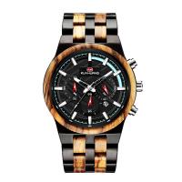 Pánské náramkové hodinky, Sandalwood, s Zebrawood & Sklo & Zinek, Životodolný voděodolný & pro muže & lupínkovým, více barev na výběr, 47x13mm, Délka Cca 9 inch, Prodáno By PC