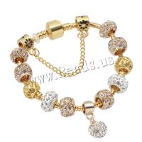 Zinc Alloy European Bracelet with PU Leather plated  & micro pave cubic zirconia & for woman & enamel Sold By Strand