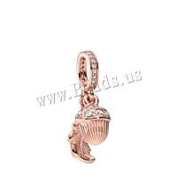 Zinc Alloy European Pendant rose gold color plated DIY & with rhinestone metallic color plated Sold By Lot