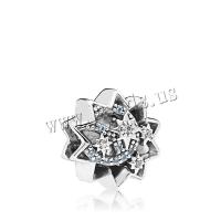 Zinc Alloy European Large Hole Beads Flower anoint DIY & with rhinestone metallic color plated Sold By Lot