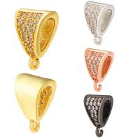 Brass Bail Setting, plated, DIY & micro pave cubic zirconia, more colors for choice, 8x6x12mm, 10PCs/Lot, Sold By Lot