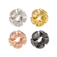 Brass Spacer Beads, plated, DIY & micro pave cubic zirconia, more colors for choice, 5x2.60mm, 10PCs/Lot, Sold By Lot