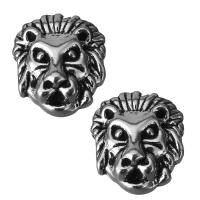 Tibetan Style Animal Pendants, Lion, blacken, silver color, nickel, lead & cadmium free, 11x12.5x6.5mm, Hole:Approx 1.5mm, 100PCs/Lot, Sold By Lot