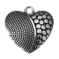 Zinc Alloy Heart Pendler, mode smykker & sværte, sølv, nikkel, bly & cadmium fri, 20x20x3.5mm, Hole:Ca. 2.5mm, 100pc'er/Lot, Solgt af Lot