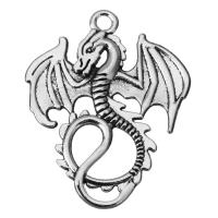 Zinc Alloy Pendants Dragon fashion jewelry & blacken silver color nickel lead & cadmium free Approx 2.5mm Sold By Lot