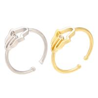Cubic Zircon Brass prst prsten, Mosaz, barva pozlacený, Nastavitelný & micro vydláždit kubické zirkony & pro ženy & dutý, metalíza á, 20x1.40x17mm, 10PC/Lot, Prodáno By Lot