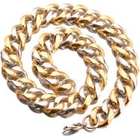 Stainless Steel Chain Necklace, plated, different size for choice & for man, metallic color plated, 2Strands/Lot, Sold By Lot