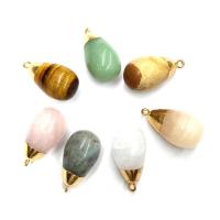 Gemstone Pendants Jewelry, Tiger Eye, with Labradorite & Green Aventurine & Crazy Agate & Rose Quartz, polished, Unisex, more colors for choice, 15x30mm, 10PCs/Lot, Sold By Lot