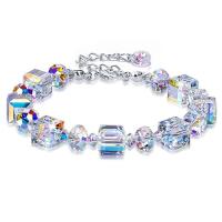 Bracelets de cristal, Réglable & styles différents pour le choix & pour femme, protéger l'environnement, sans nickel, plomb et cadmium, 7mm, Vendu par 7 pouce brin