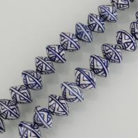 Printing Porcelain Beads blue Approx 1.5mm 2mm 3mm Sold Per Approx 13.5 Inch Approx 14 Inch Strand