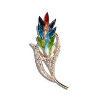 Zinc Alloy Brooches plated fashion jewelry & for woman & with rhinestone multi-colored nickel lead & cadmium free Sold By Lot