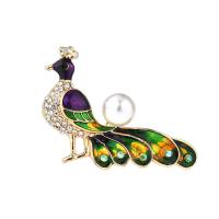 Zinc Alloy Brooch plated fashion jewelry & for woman & with rhinestone grass green nickel lead & cadmium free Sold By Lot