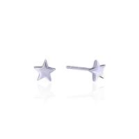 925 Sterling Silver Stud Earrings Star silver color plated with plastic earnut & for woman Sold By Pair