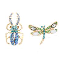 Tibetan Style Brooches, plated, fashion jewelry & different styles for choice & for woman & with rhinestone, more colors for choice, nickel, lead & cadmium free, 2PCs/Lot, Sold By Lot